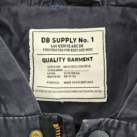 DB Supply Coat Adult Men's Size Small Navy Blue Chore Coat Hoodie EUC Long - Picture 8 of 15